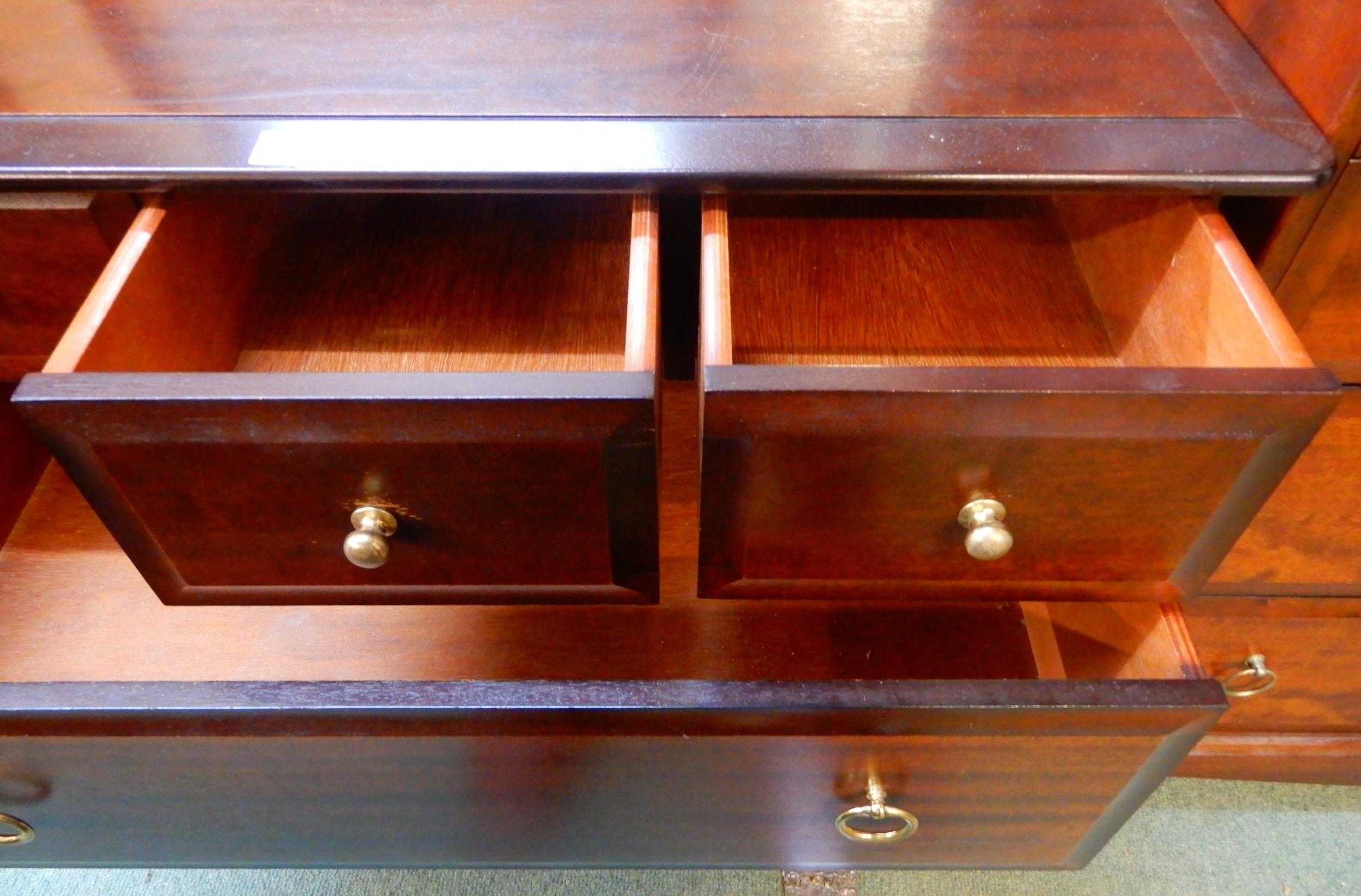 A mid 20th century Stag short chest of drawers, 72cm high x 82cm wide x 46cm deep and a mahogany - Image 4 of 4