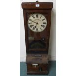 An early 20th century oak cased "National Time Recorder Co Ltd" clocking machine, 106cm high x