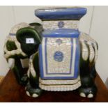 A 20th century ceramic elephant garden plant stand, 43cm high Condition Report:Available upon