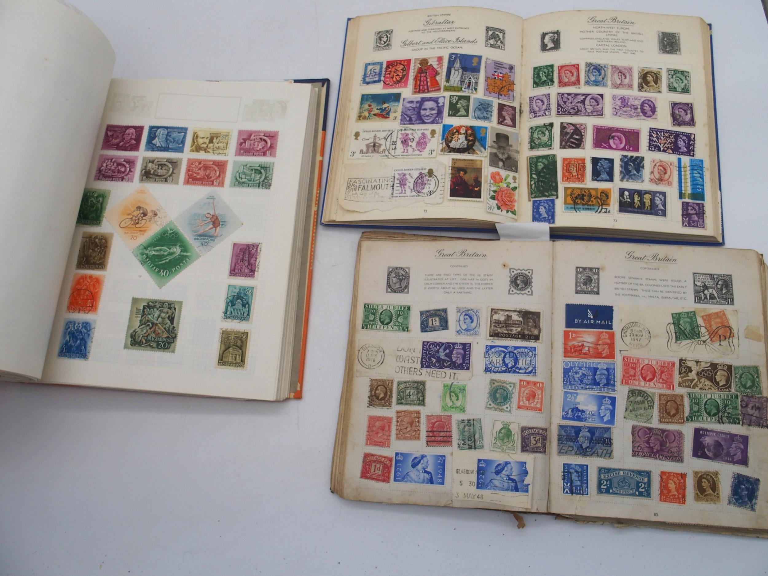 A box containing various stamps albums, including an International Unique Stamp Album, partially - Image 6 of 6