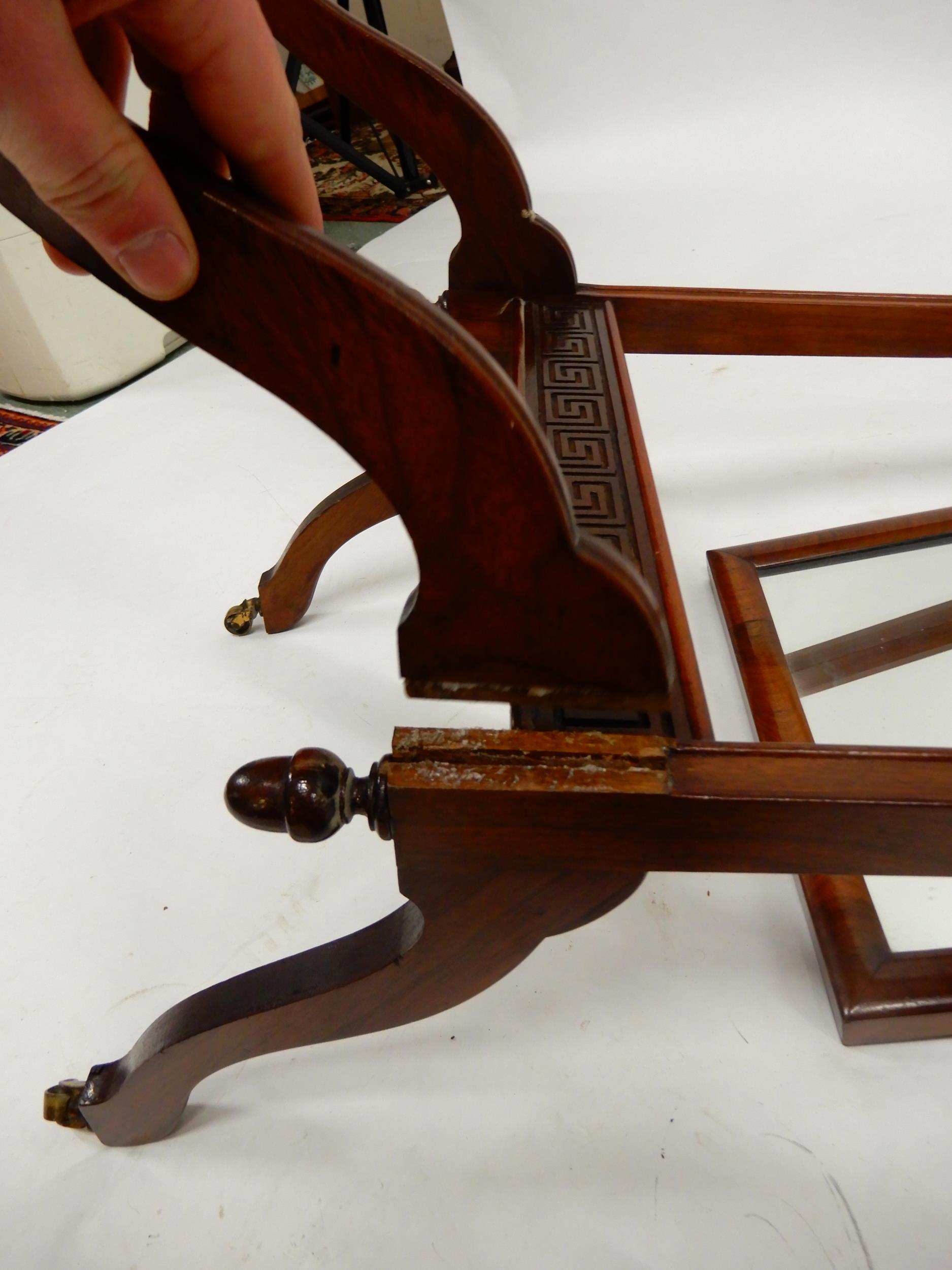 A mid 20th century stained teak framed armchair and a 20th century mahogany cheval mirror (def) ( - Image 12 of 12