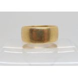 A wide 9ct gold gents wedding band, size Z, weight 10gms Condition Report:Available upon request