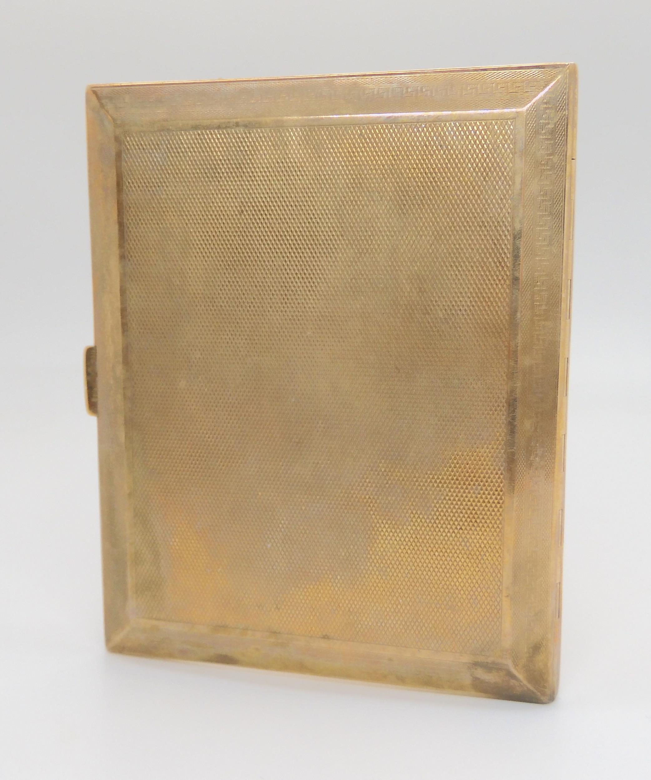 A 9ct gold cigarette case, hallmarked Birmingham 1927, made by William Neale & Son, 10.5cm x 8. - Image 5 of 7