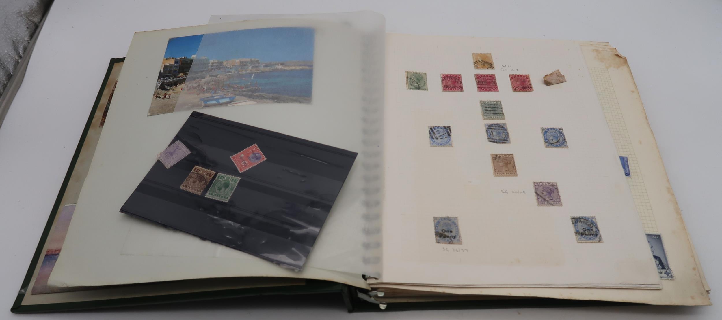 Collection of Malta in SG ring 22 album, various Edward VII, George V heads, 1970 onwards mainly
