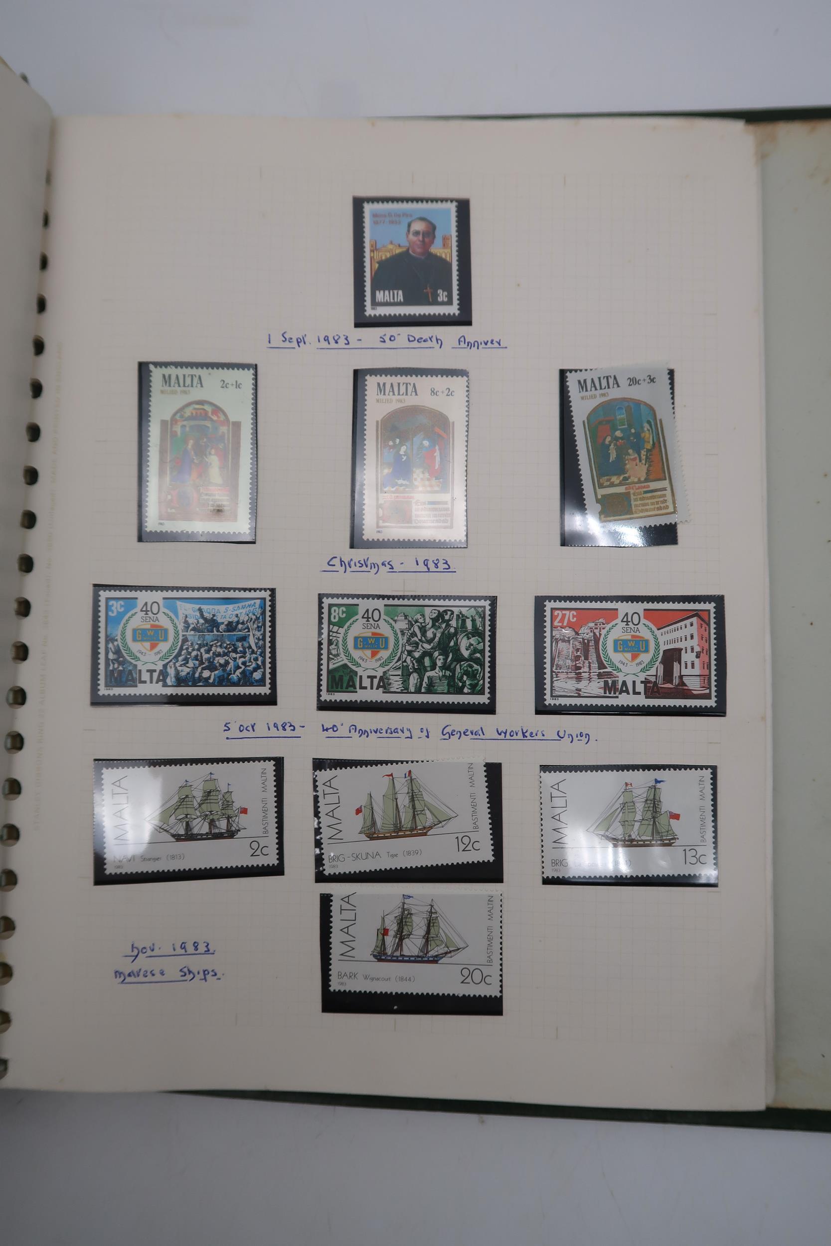 Collection of Malta in SG ring 22 album, various Edward VII, George V heads, 1970 onwards mainly - Image 4 of 7