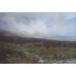 J HOWARD LYON Misty mountain landscape, signed, oil on canvas, 25 x 35cm Condition Report: