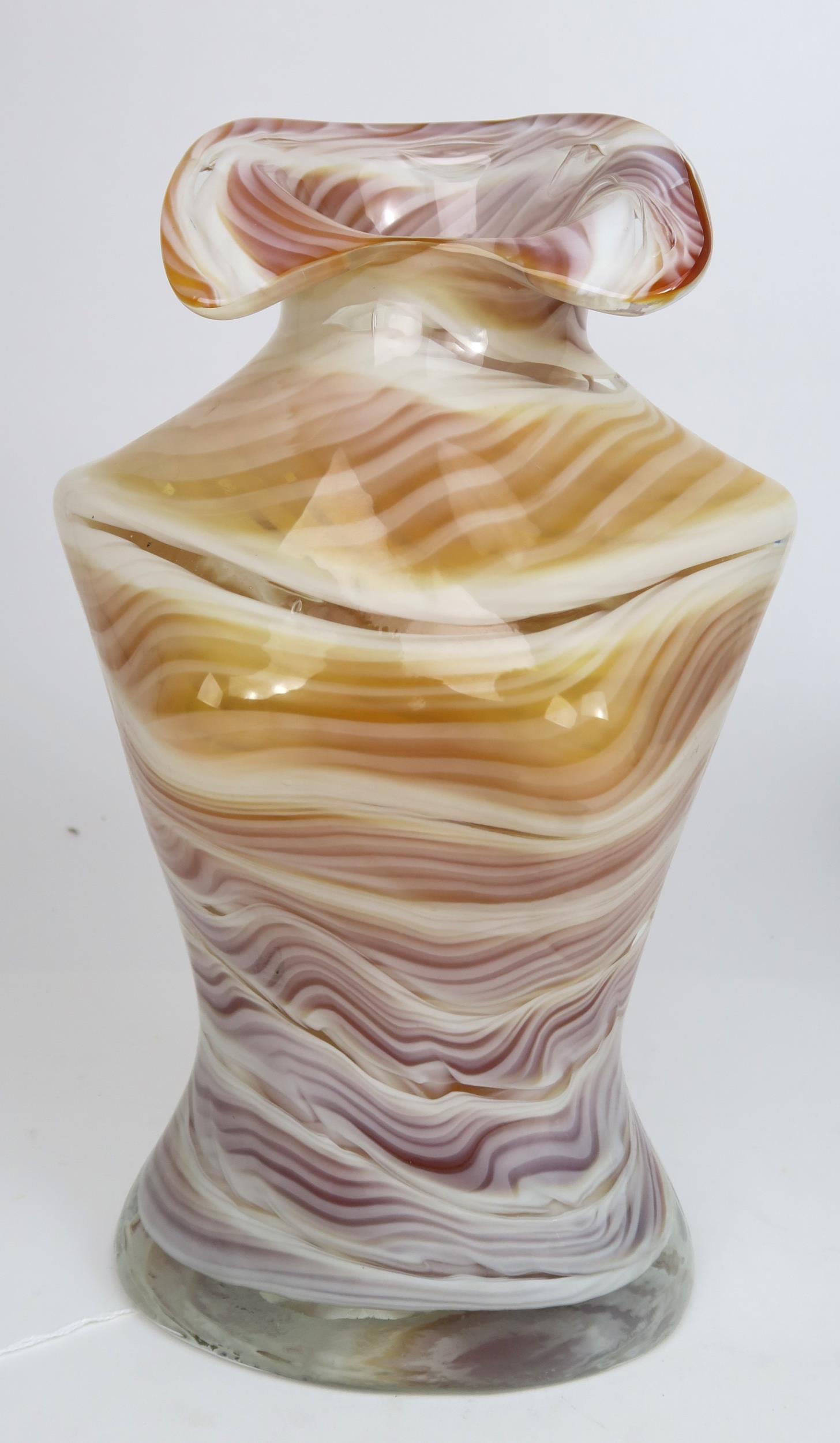 A modernist  Italian hand blown Murano Art glass sculpture/vase in the form of a female torso with