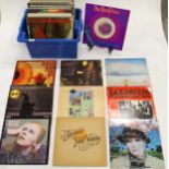 VINYL LP RECORDS a box of prog rock and rock vinyl LP records with Neil Young, The Yardbirds,