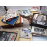 Large box with stamps on pieces, various mint, remainders etc. Condition Report:Available upon