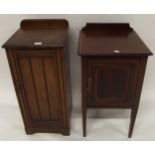 A lot of two assorted Victorian mahogany bedside cabinets, first 81cm high x 35cm wide 34cm deep and