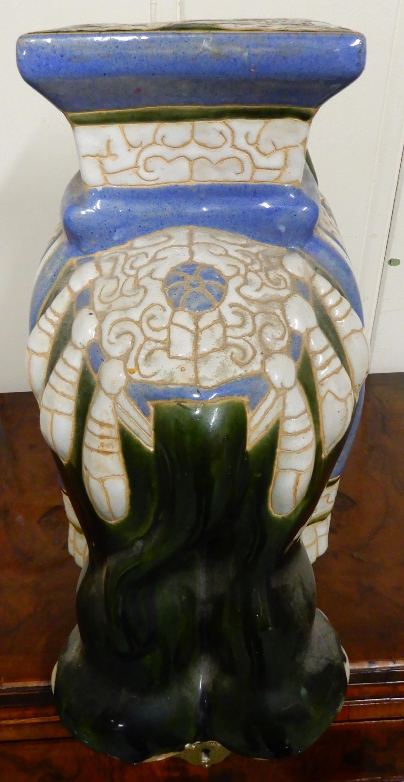 A 20th century ceramic elephant garden plant stand, 43cm high Condition Report:Available upon - Image 5 of 6