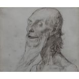 BRITISH SCHOOL Portrait head, pen and ink, 14 x 17cm, and three others (4) Condition Report: