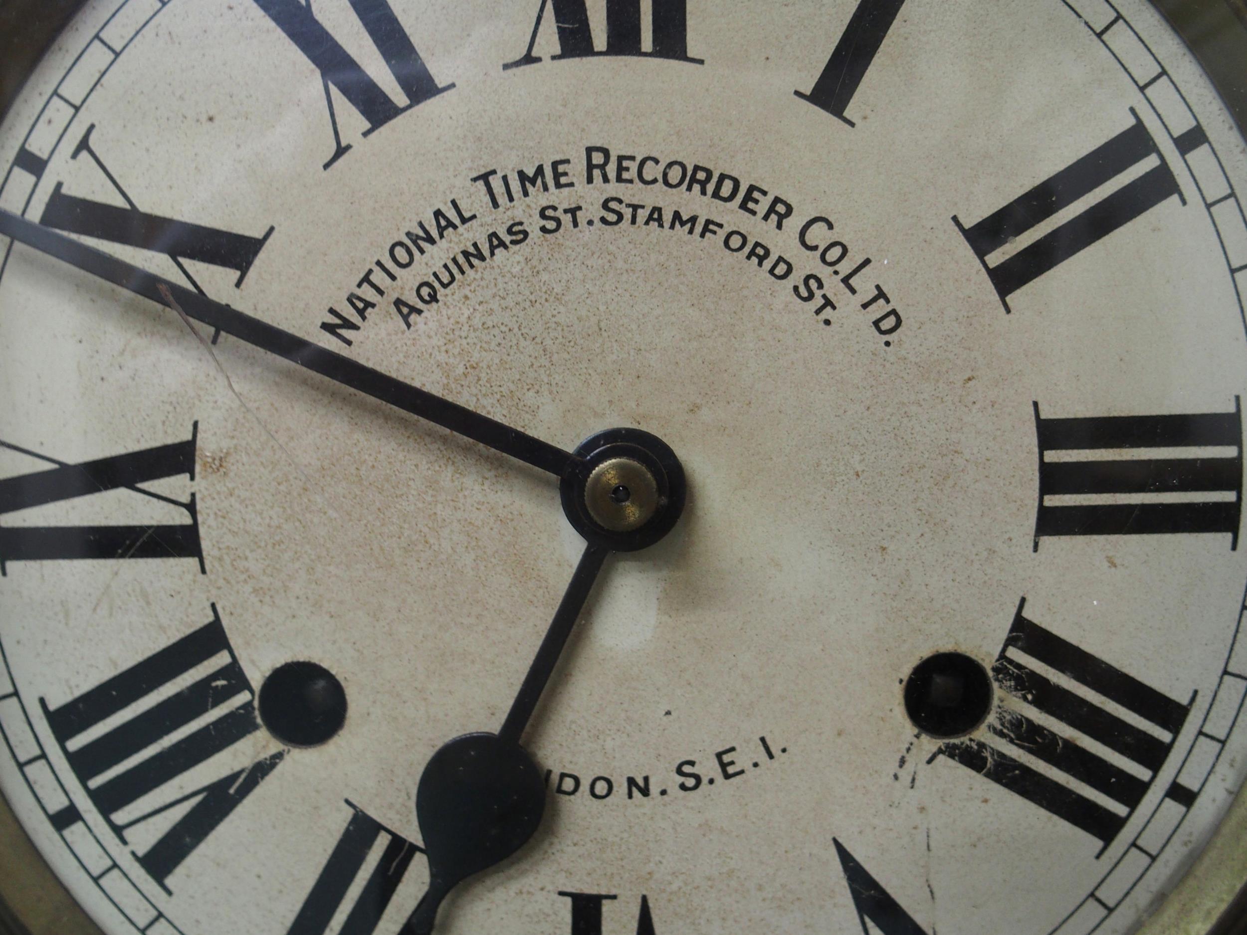 An early 20th century oak cased "National Time Recorder Co Ltd" clocking machine, 106cm high x - Image 3 of 6