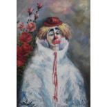 ORTIS Clown portrait, signed, oil on canvas, 46 x 33cm and two others (3) Condition Report:Available