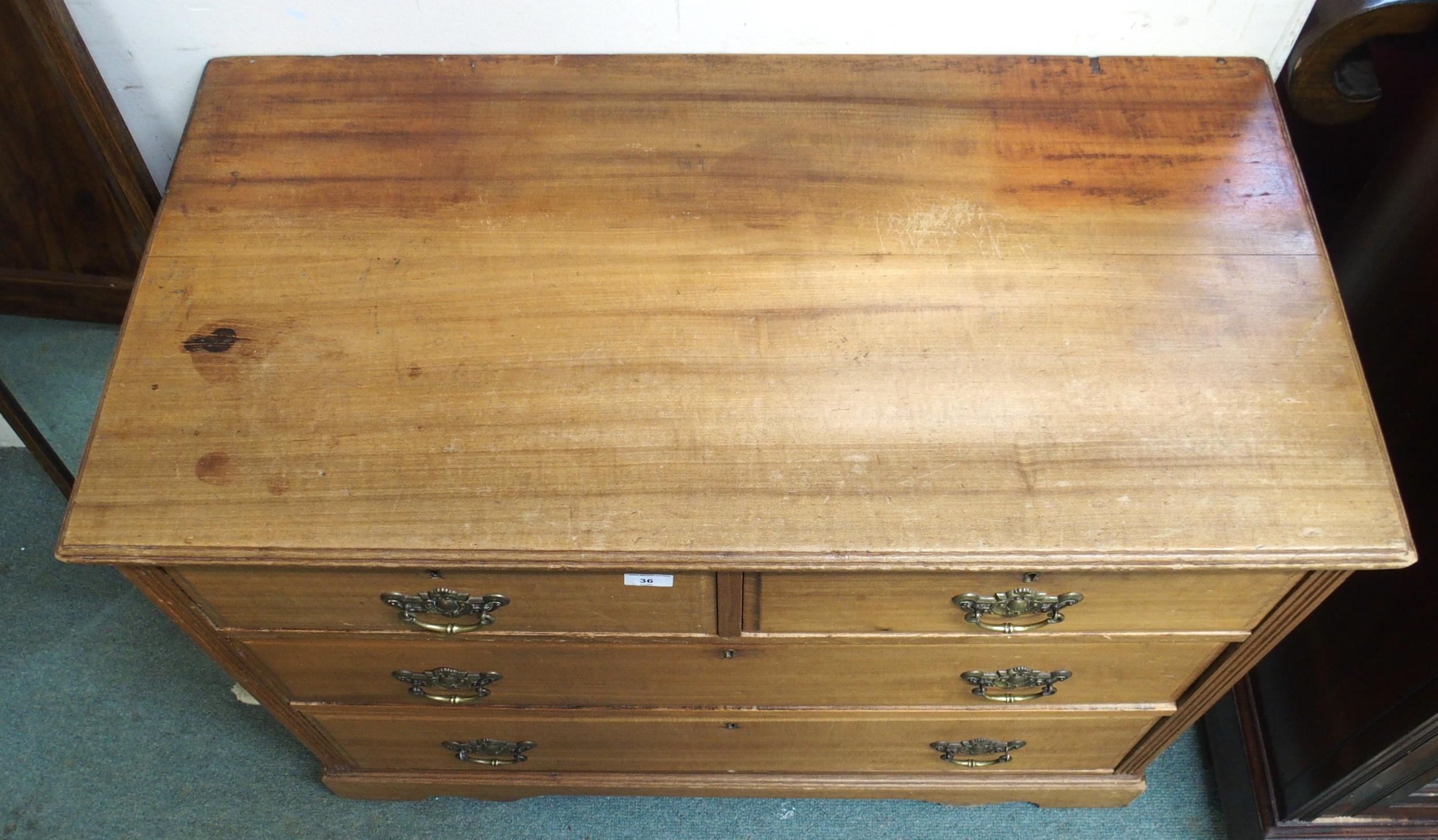 An early 20th century pine two over two chest of drawers, 76cm high x 102cm wide x 53cm deep and two - Image 2 of 6