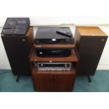 A lot of assorted stereo equipment to include Pioneer PL-71 turntable, Pioneer stereo receiver model