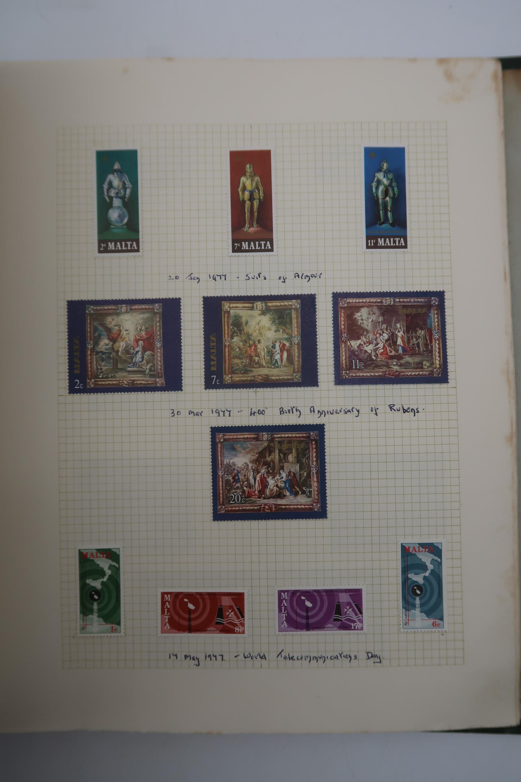 Collection of Malta in SG ring 22 album, various Edward VII, George V heads, 1970 onwards mainly - Image 6 of 7