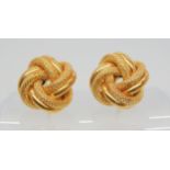 A pair of 18ct gold knot earrings, weight 5.3gms Condition Report:Available upon request