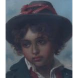 CRETY Portrait of a young boy, signed, oil on canvas, 17 x 14cm Condition Report:Available upon