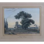 JOHN VARLEY Hythe Church, monogrammed, watercolour, dated, 1825, 17 x 23cm Condition Report: