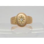 A 15ct gold star set diamond ring, set with an estimated approx 0.05ct old brilliant cut diamond,