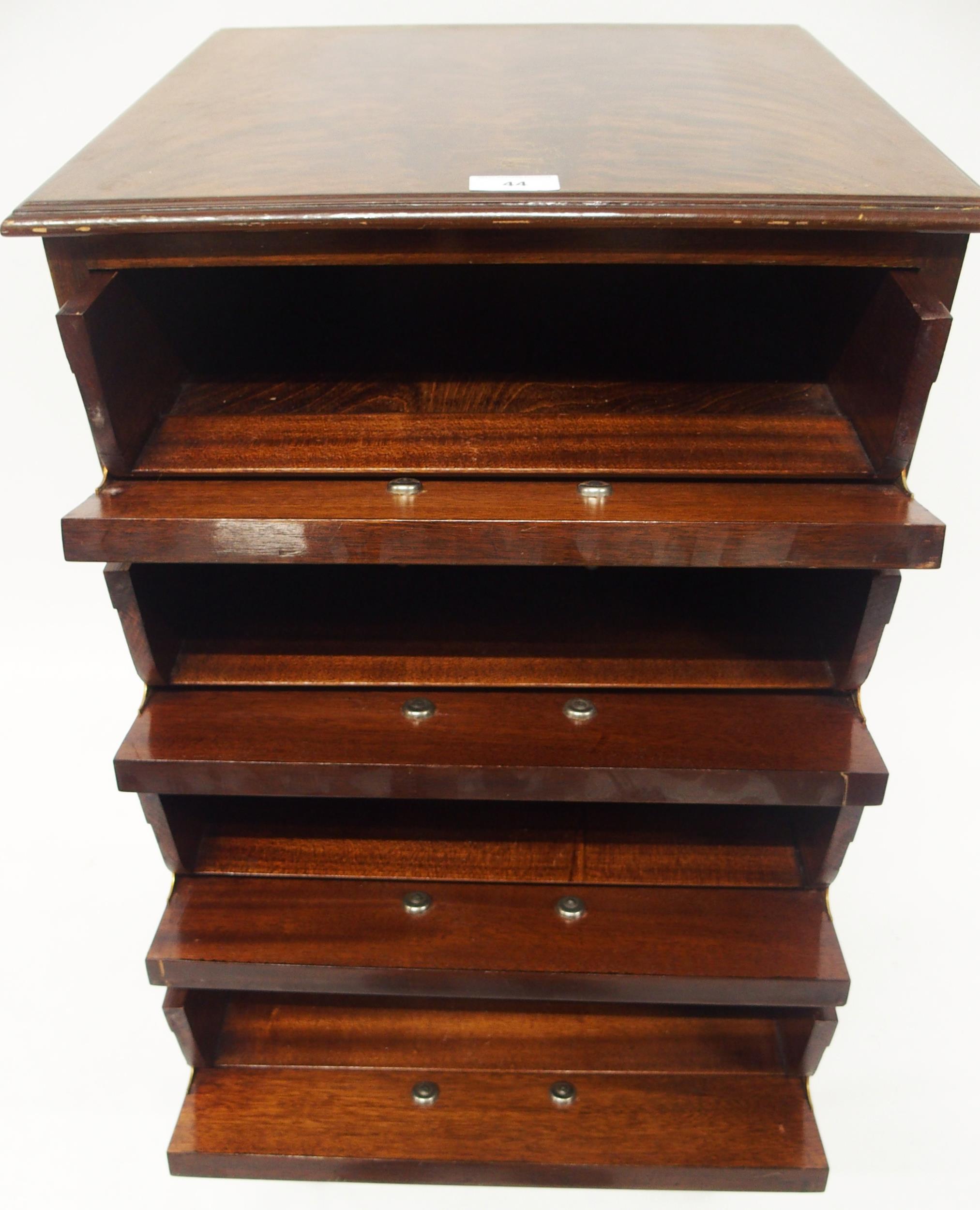 A 20th century mahogany five drawer music cabinet, 91cm high x 43cm wide x 41cm deep Condition - Image 3 of 5