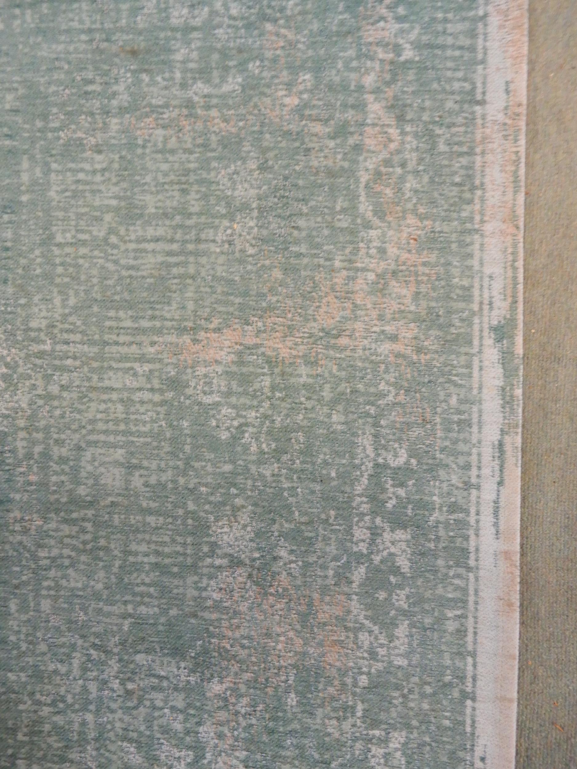 A modern aqua ground Belgian Louis de Poortere rug with distressed Kashan design, 240cm long x 170cm - Image 5 of 6