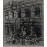 WILLIAM WALCOT Exterior of The Collosseum, Rome,signed, etching, 47 x 40cm  Condition Report: