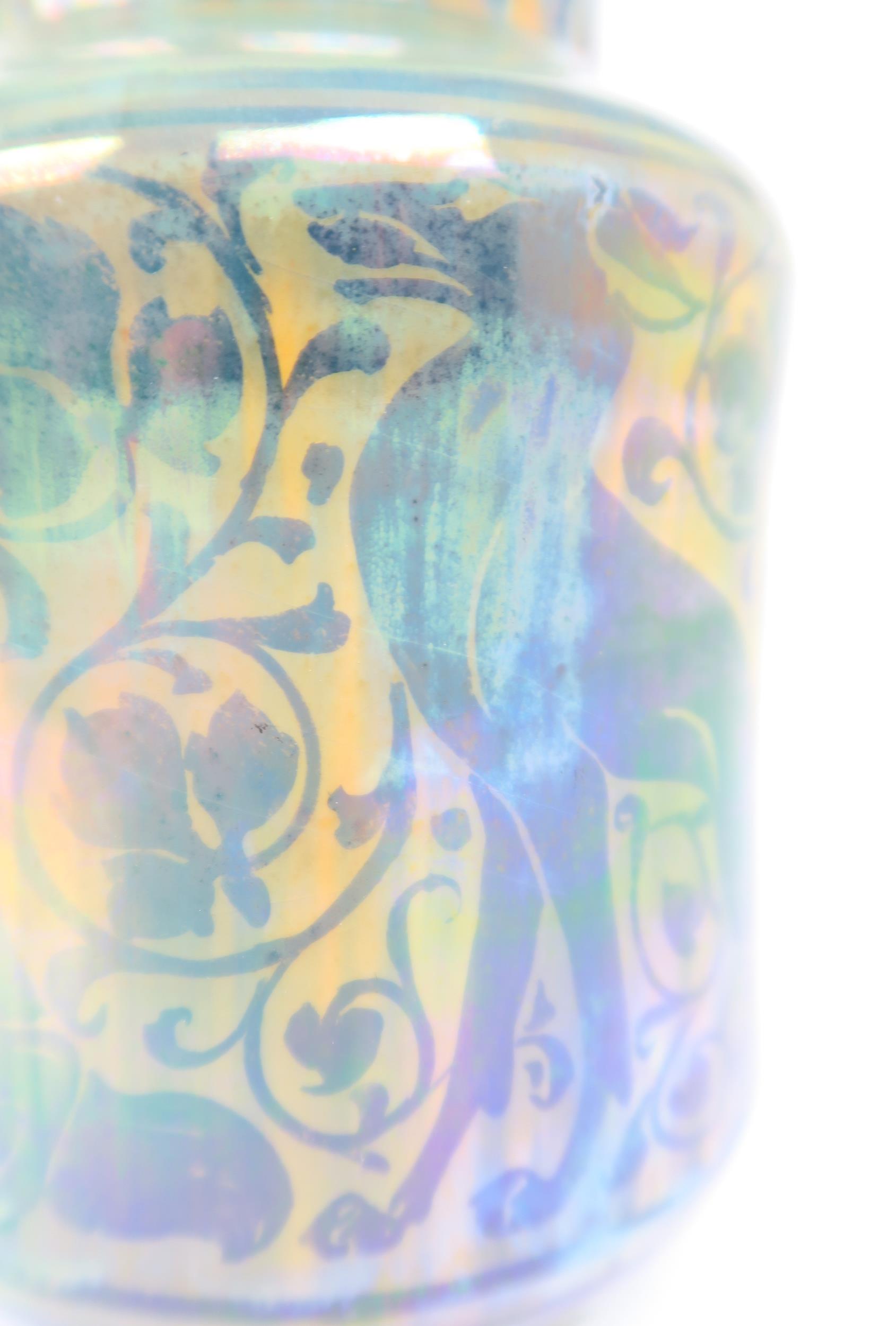 A ROYAL LANCASTRIAN LUSTRE VASE designed by Richard Joyce, the body painted with stylised foxes - Image 6 of 9