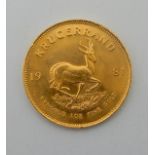 KRUGERAND 1981  FYNEGOUD 1 OZ FINE GOLD,  rev SUD AFRIKA SOUTH AFRICA 32mm diameter 34 grams