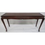 A 20TH CENTURY HARDWOOD ORIENTAL STYLE ALTAR TABLE with rectangular top over shaped friezes on