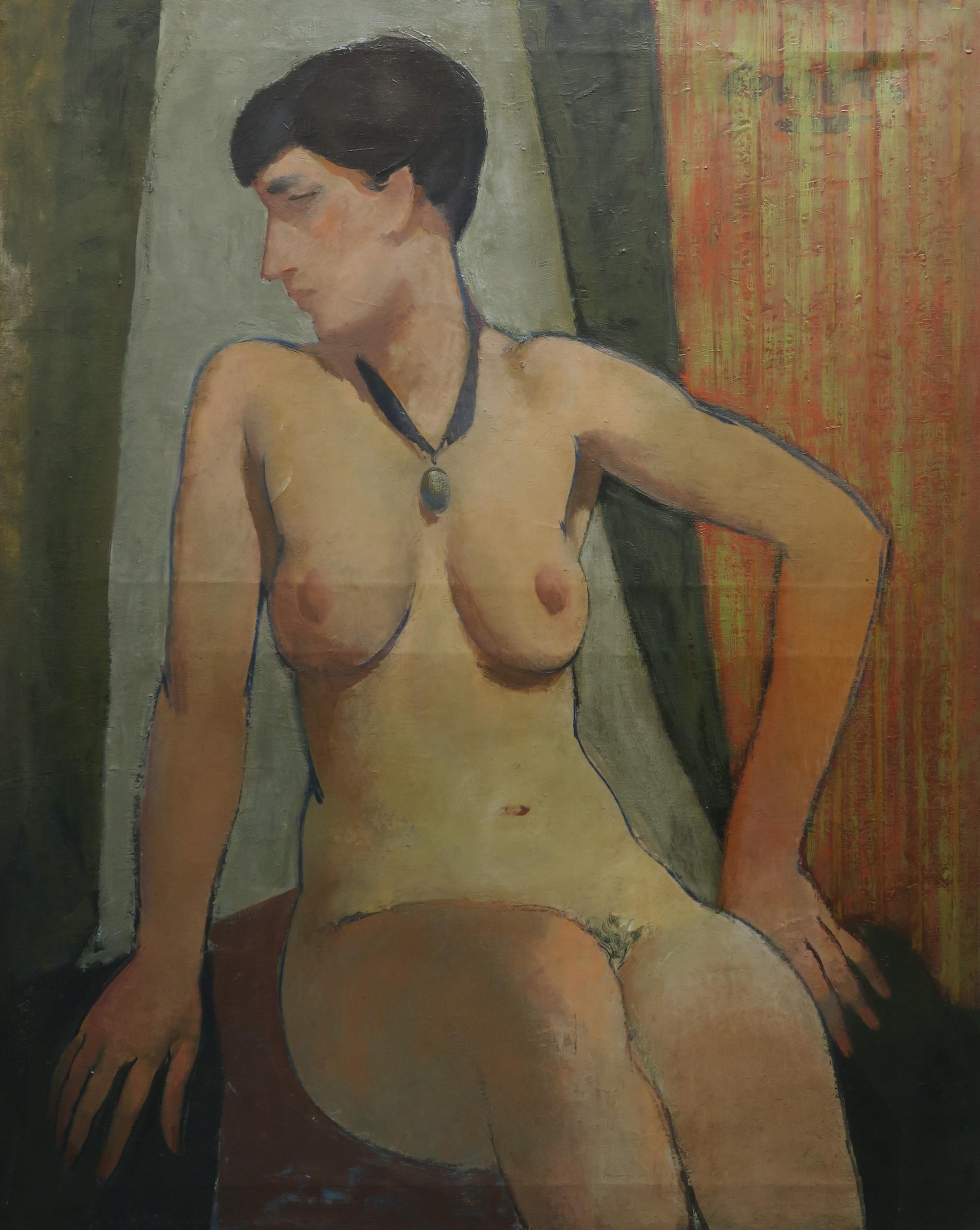 WILLIAM CROSBIE RSA RGI (1915-1999) NUDE WITH NECKLACE Oil on canvas, signed upper right, 127 x