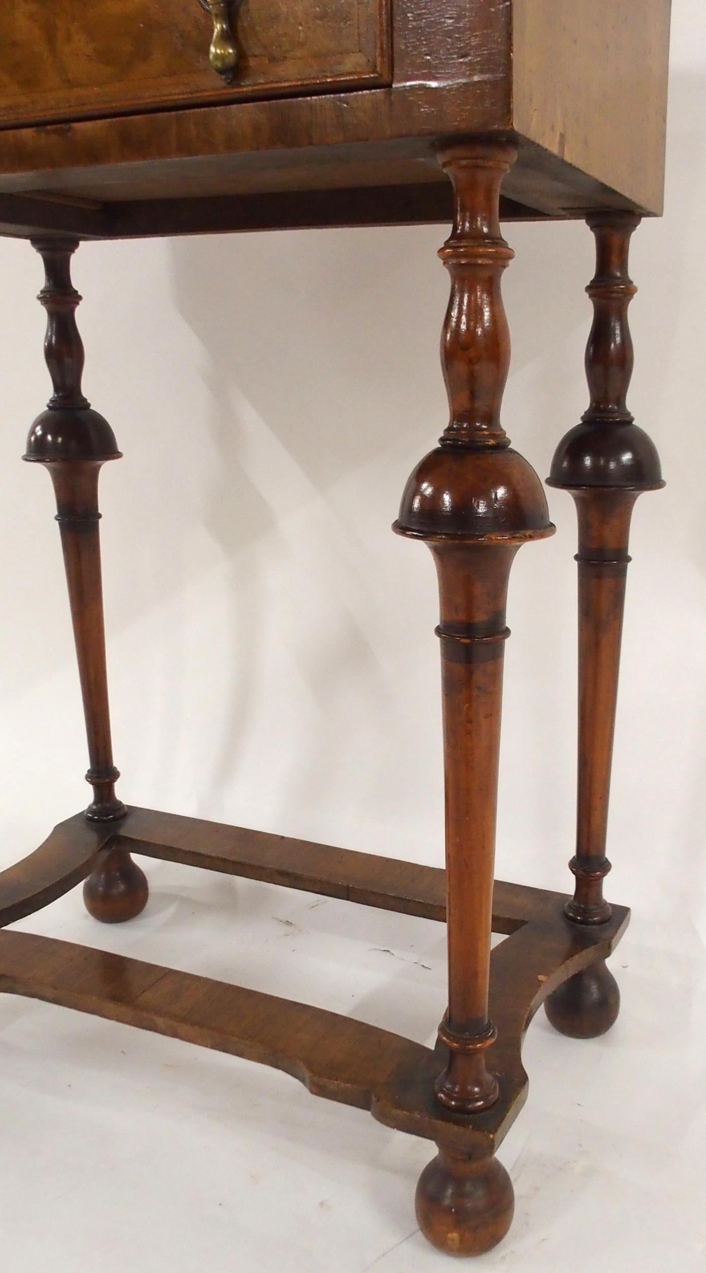 A GEORGIAN WALNUT SINGLE DRAWER OCCASIONAL TABLE on turned stretchered supports, 70cm high x 51cm - Image 3 of 16