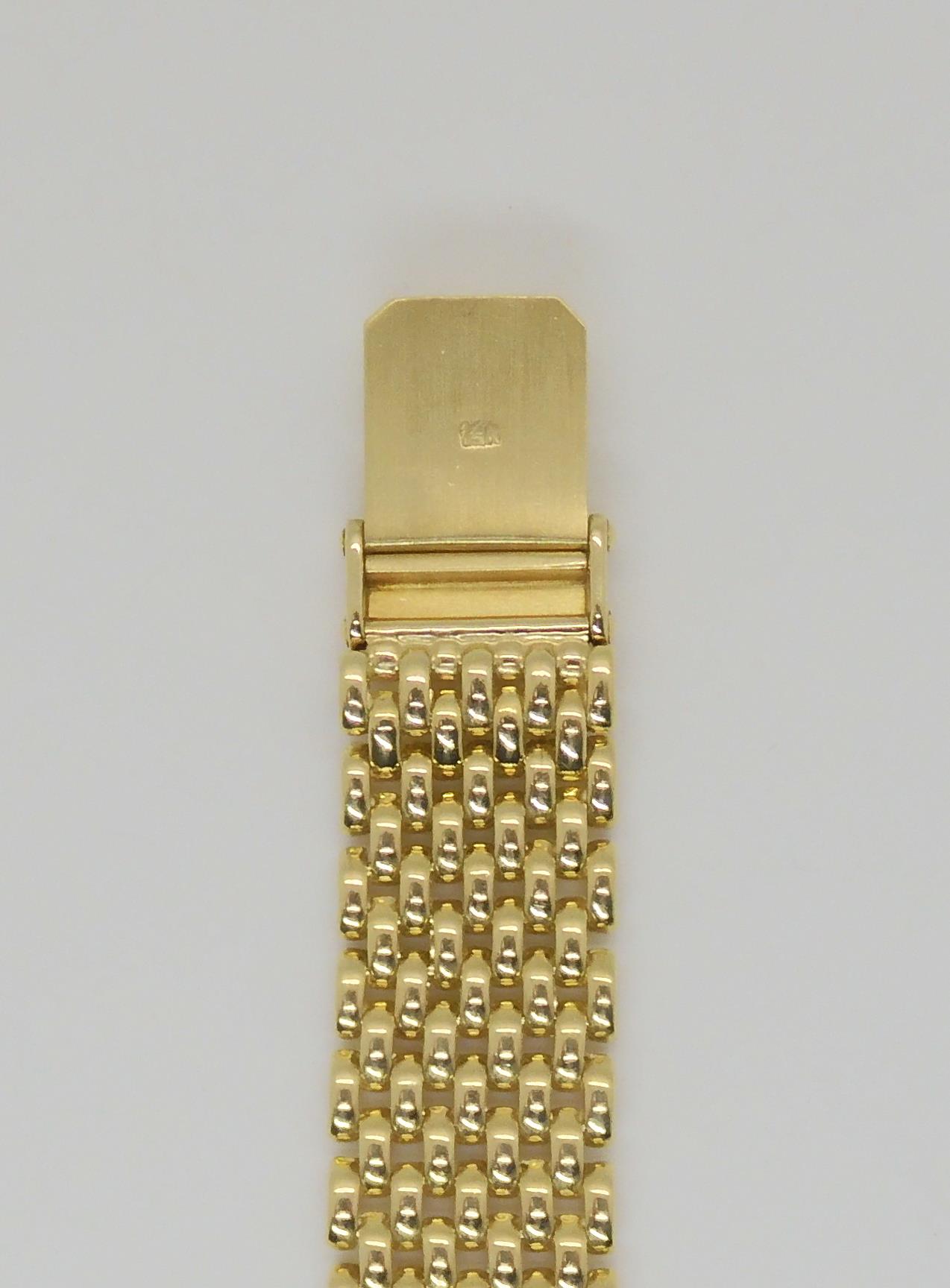 A 14K GOLD DIAMOND SET CYMA LADIES WATCH mother of pearl dial with gold dot numerals, set with - Image 3 of 5