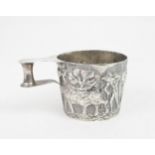 AN EDWARDIAN SILVER REPLICA VAPHIO CUP modelled after the bronze age "Peaceful" Vaphio cup,