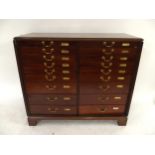 A VICTORIAN MAHOGANY SPECIMEN CABINET with a pair of panel cabinet doors concealing twenty