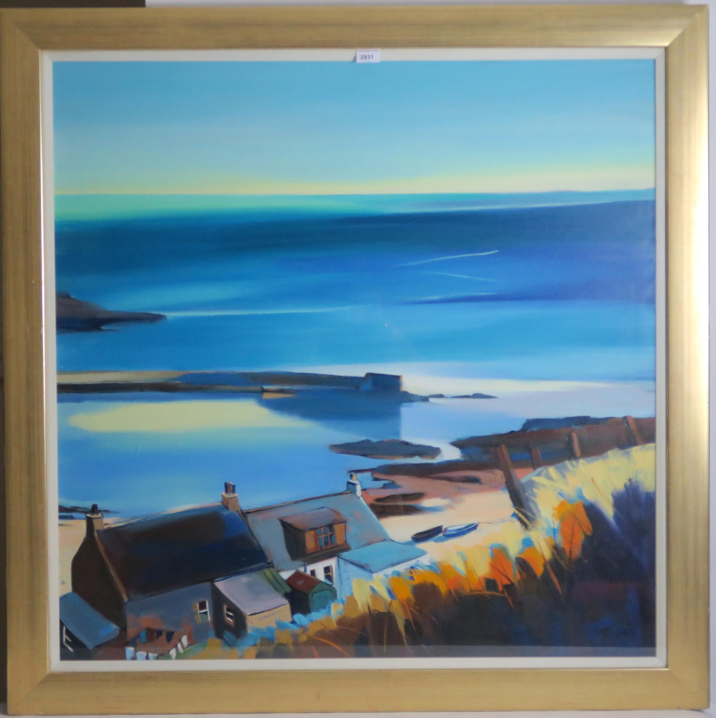 PAM CARTER (SCOTTISH b.1952) OVER BIG BLUE, COLLINGTON  Oil on board, signed lower right, 100 x - Image 2 of 6