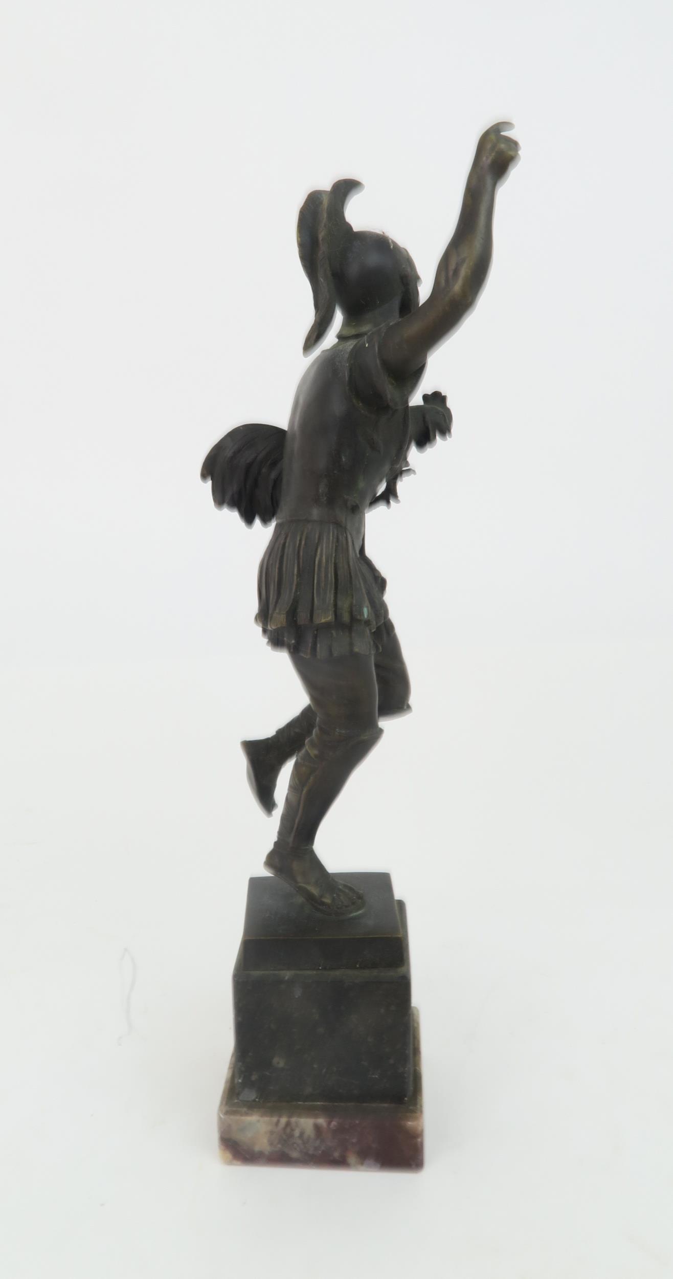 HELMUTH SCHIEVELKAMP (GERMAN 1849-1890) A bronze statue of a Roman Soldier holding a chicken, 33cm - Image 5 of 5