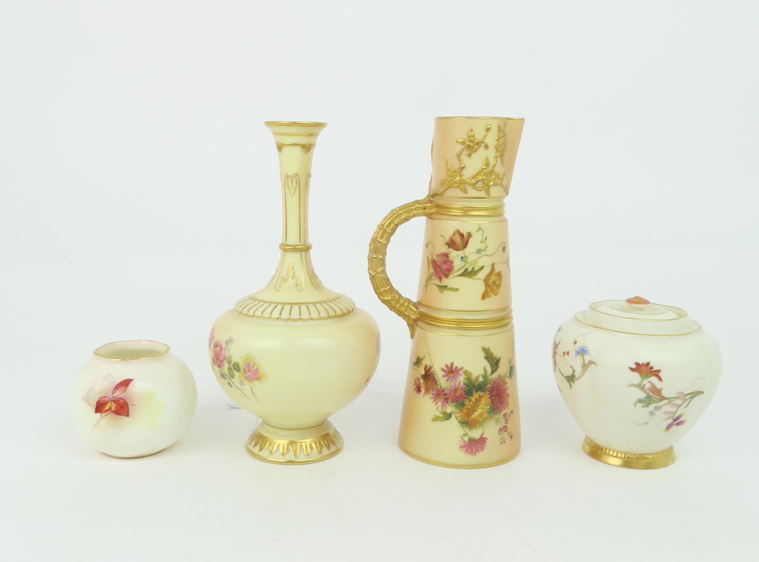 A COLLECTION OF ROYAL WORCESTER PORCELAIN including a Kitty Blake bramble painted flower vase, - Image 3 of 5