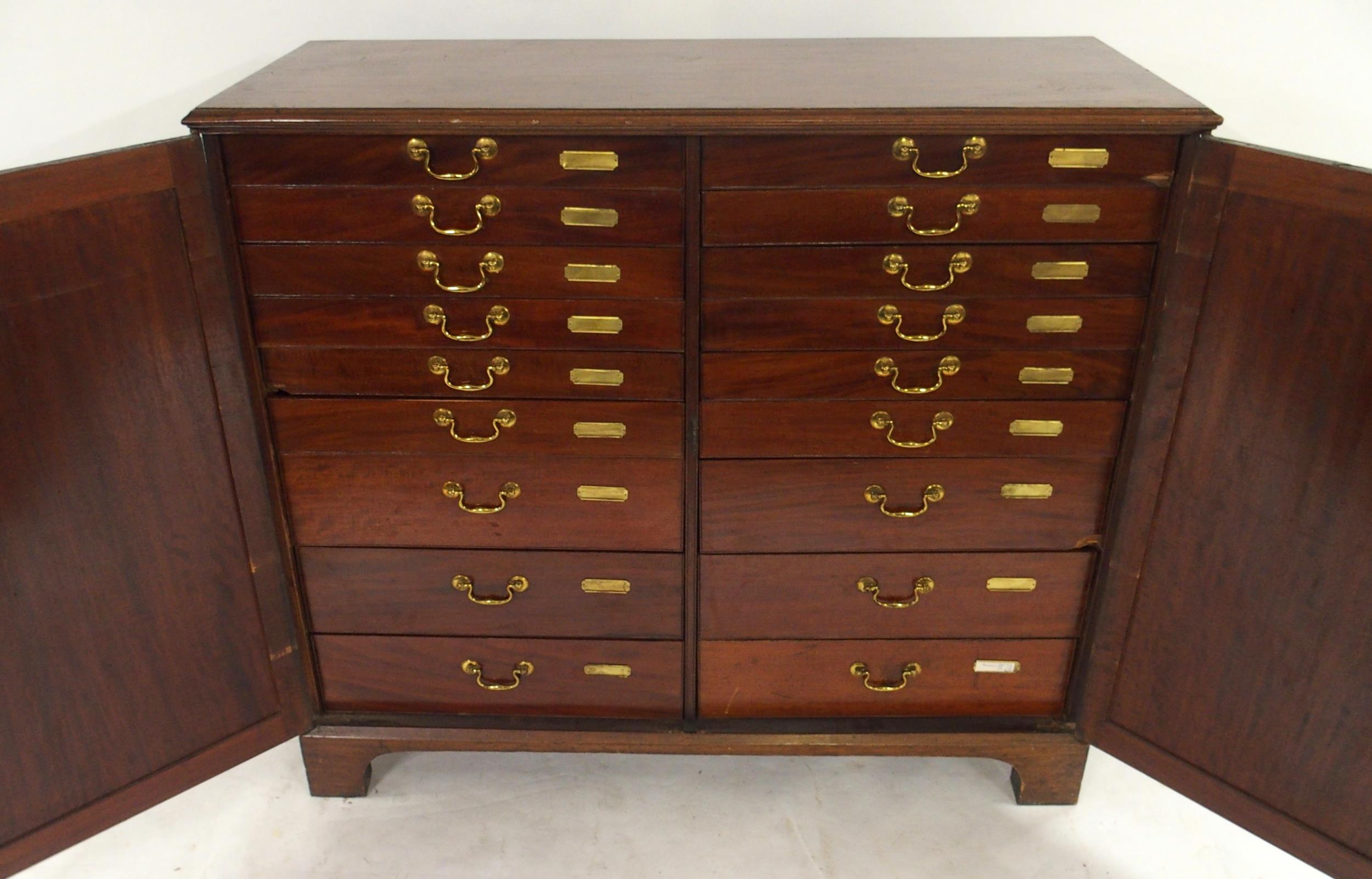 A VICTORIAN MAHOGANY SPECIMEN CABINET with a pair of panel cabinet doors concealing twenty - Image 12 of 13