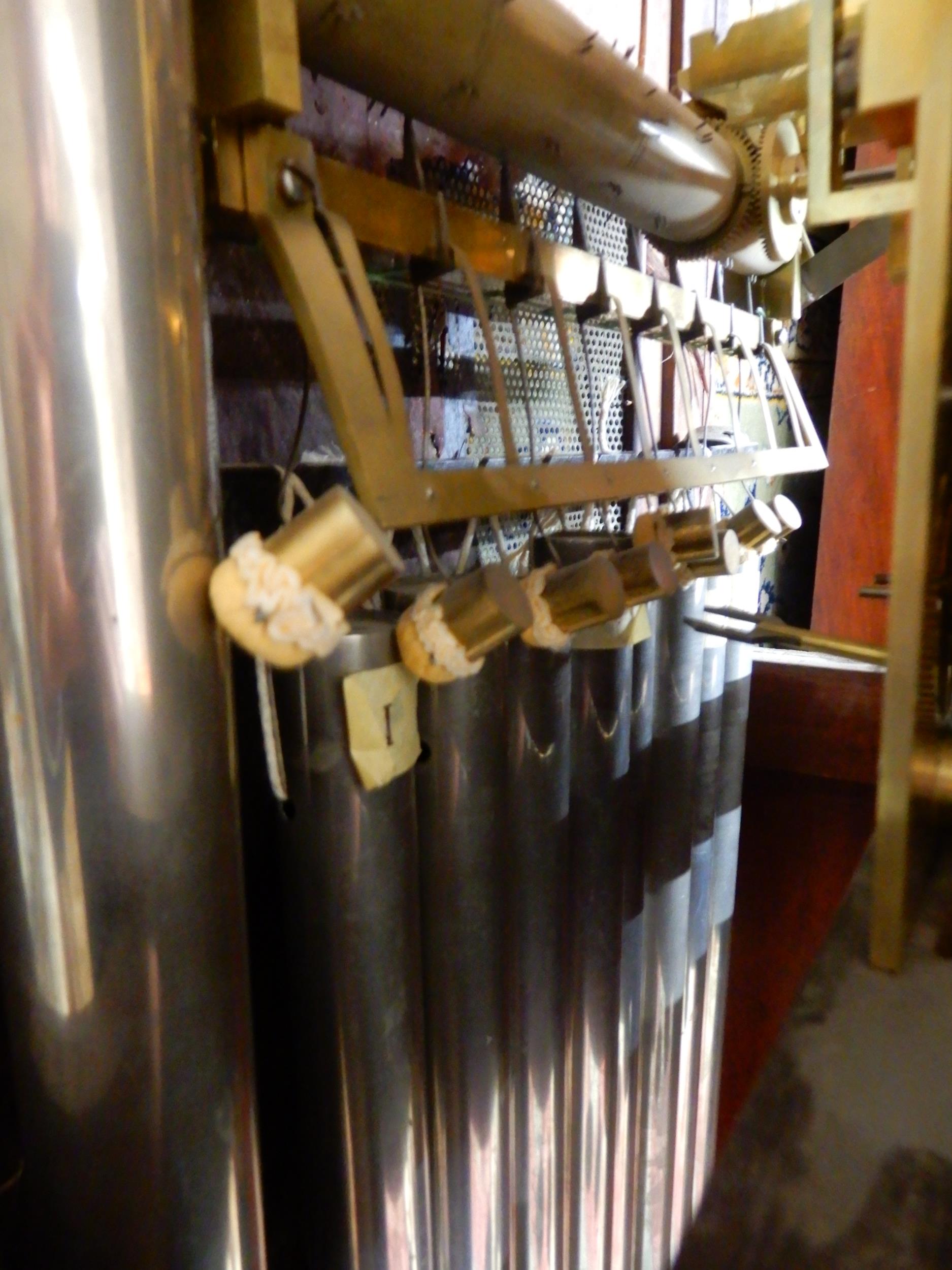 A LARGE EARLY 20TH CENTURY LONGCASE CLOCK with brass and silvered 14" dial with Roman numerals, - Image 7 of 20