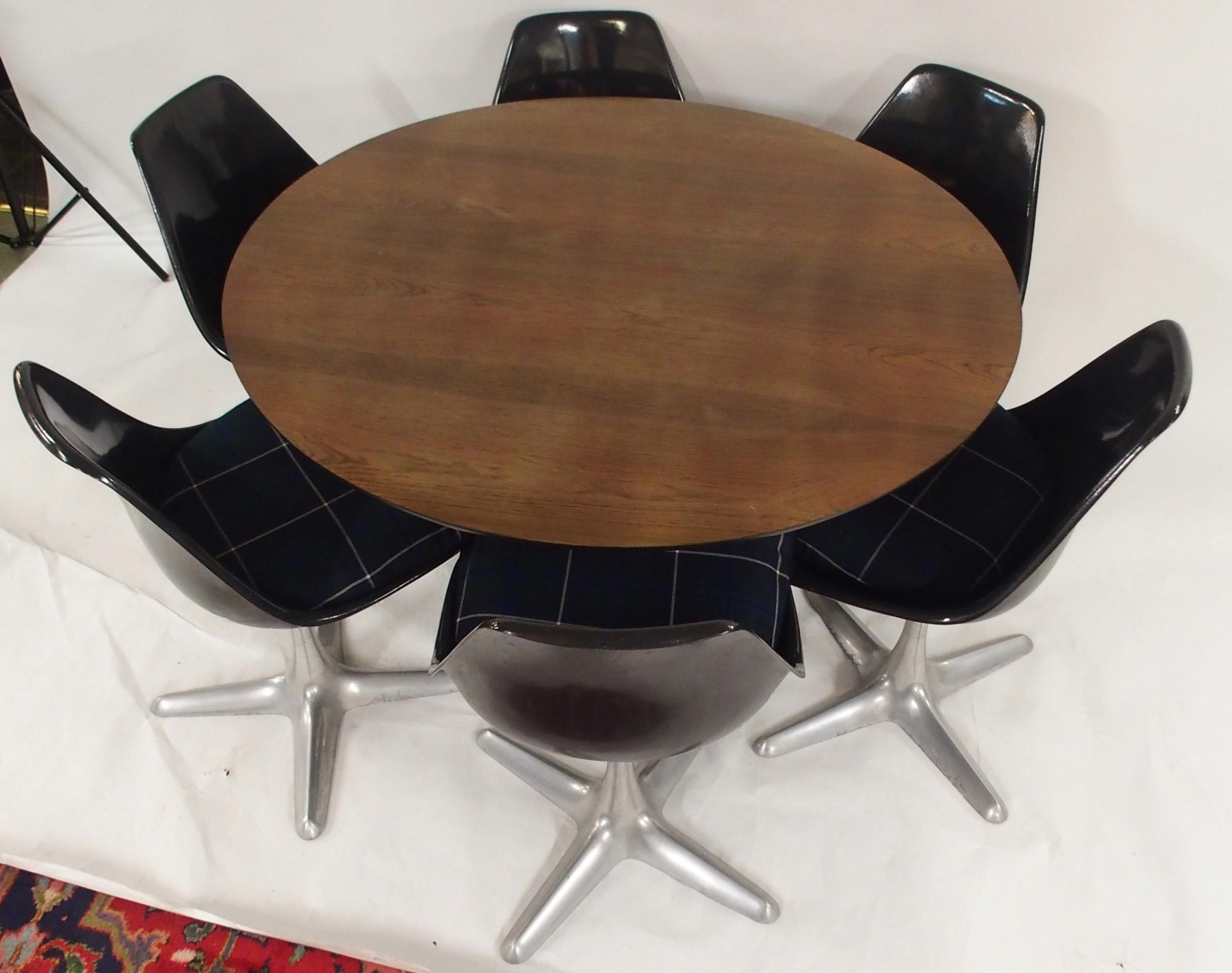 WITHDRAWN* A MID 20TH CENTURY MAURICE BURKE FOR ARKANA "TULIP" DINING TABLE AND SIX 115 DINING CHAIR - Image 3 of 11