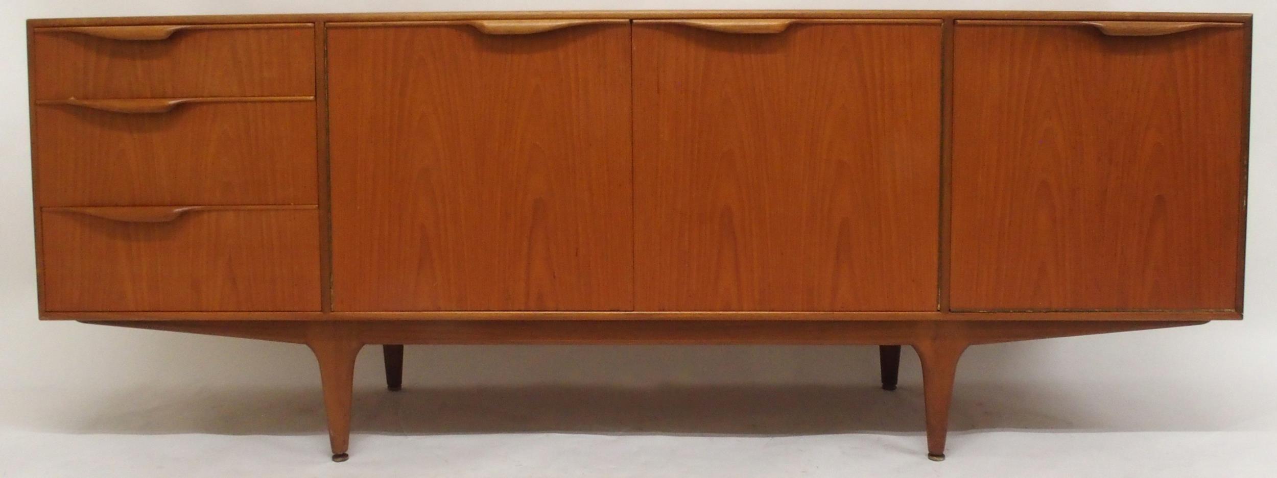 A MID 20TH CENTURY TEAK A.H. MCINTOSH OF KIRKCALDY SIDEBOARD with pair of cabinet doors flanked by - Image 2 of 12