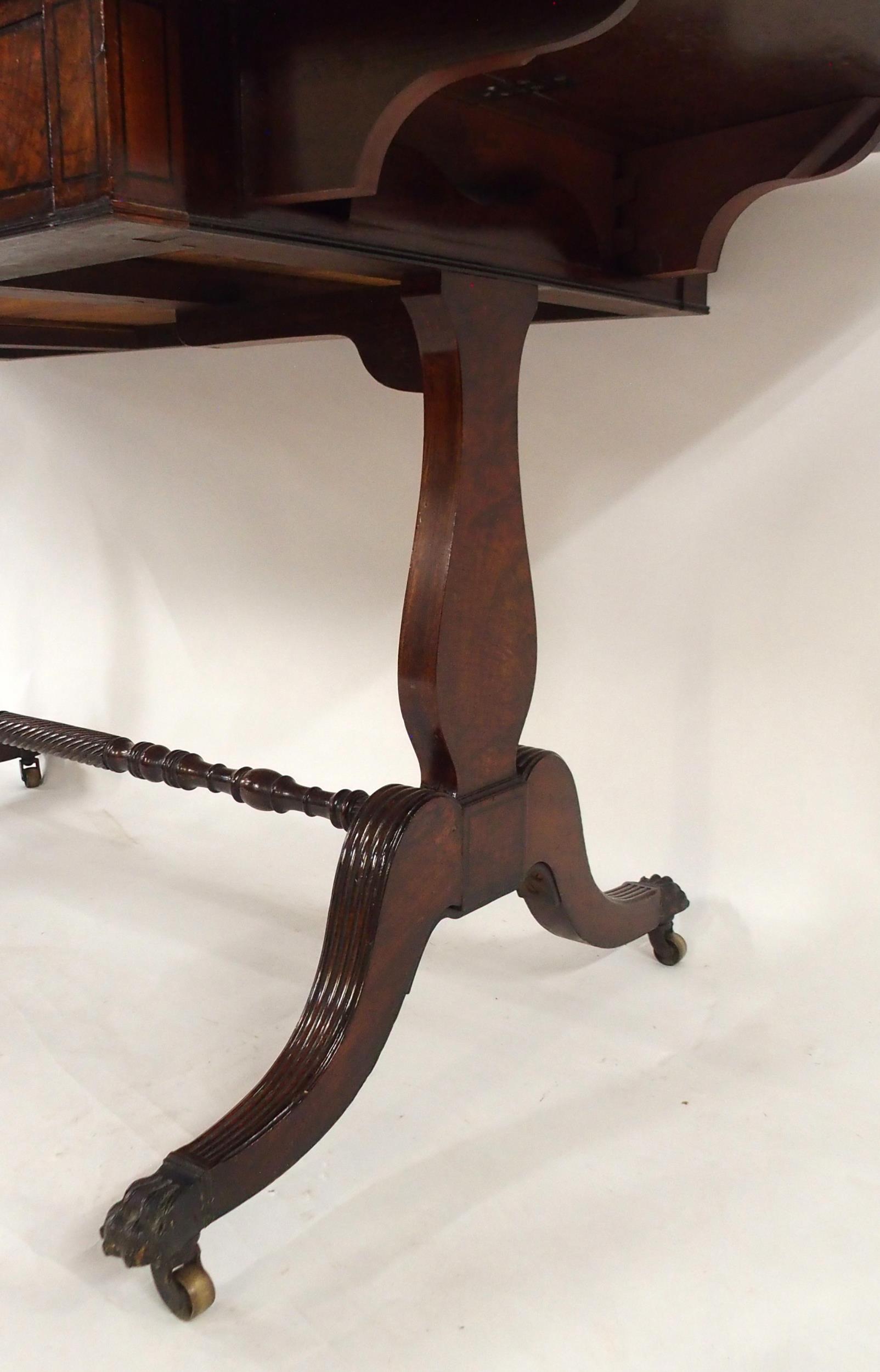 A VICTORIAN MAHOGANY DROP END SOFA TABLE stamped G Heath, Perth with long central drawer fitted with - Image 8 of 10