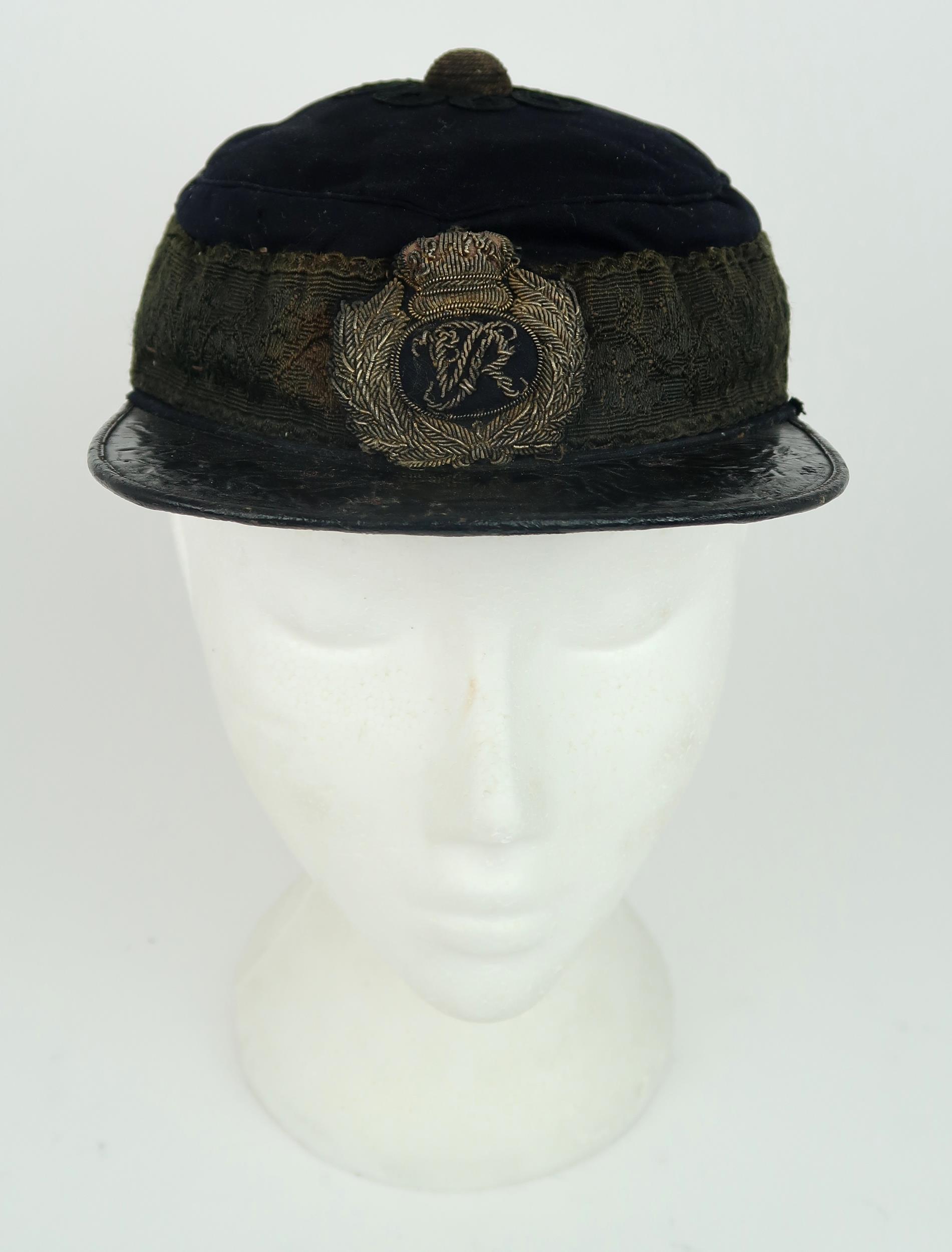 A VICTORIAN GENERAL SERVICE KEPI/FORAGE CAP With patent leather peak, cord central boss, broad - Image 2 of 5