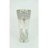 MILITARY INTEREST; A Victorian silver presentation vase, of flared cylindrical form, the body