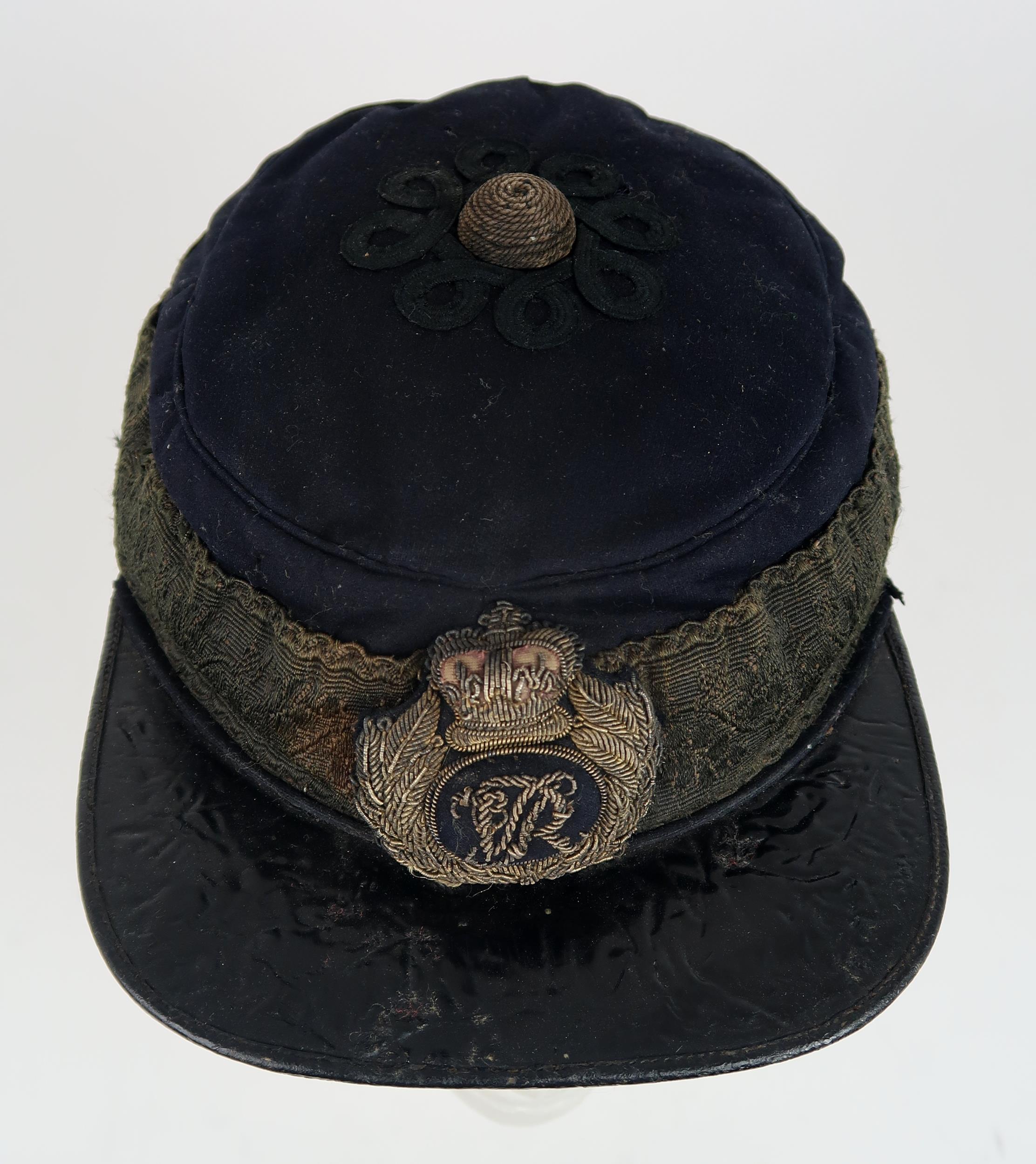 A VICTORIAN GENERAL SERVICE KEPI/FORAGE CAP With patent leather peak, cord central boss, broad - Image 3 of 5