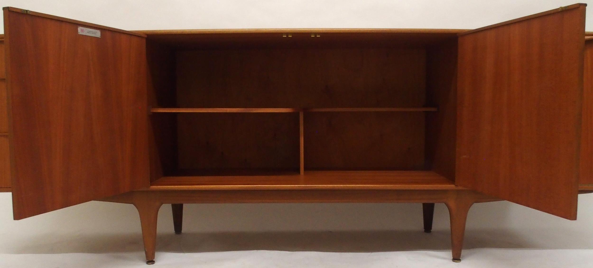 A MID 20TH CENTURY TEAK A.H. MCINTOSH OF KIRKCALDY SIDEBOARD with pair of cabinet doors flanked by - Image 6 of 12