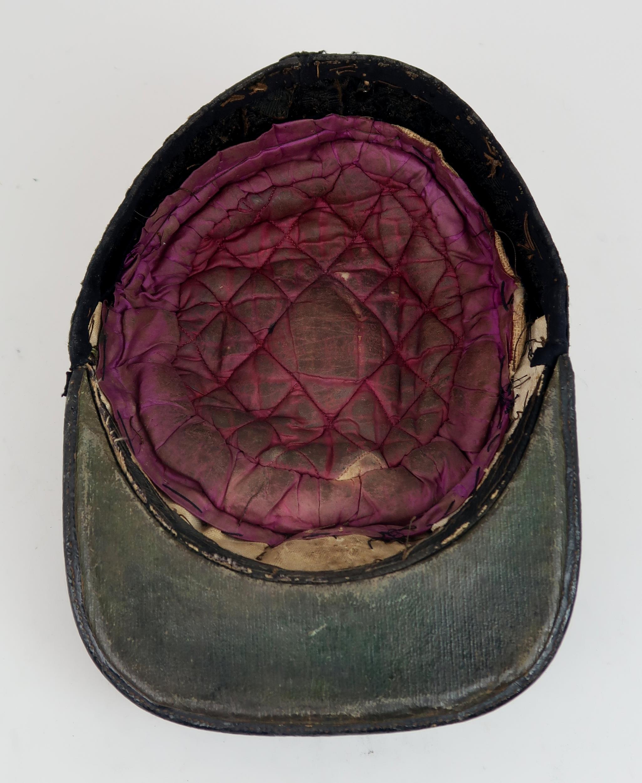 A VICTORIAN GENERAL SERVICE KEPI/FORAGE CAP With patent leather peak, cord central boss, broad - Image 4 of 5