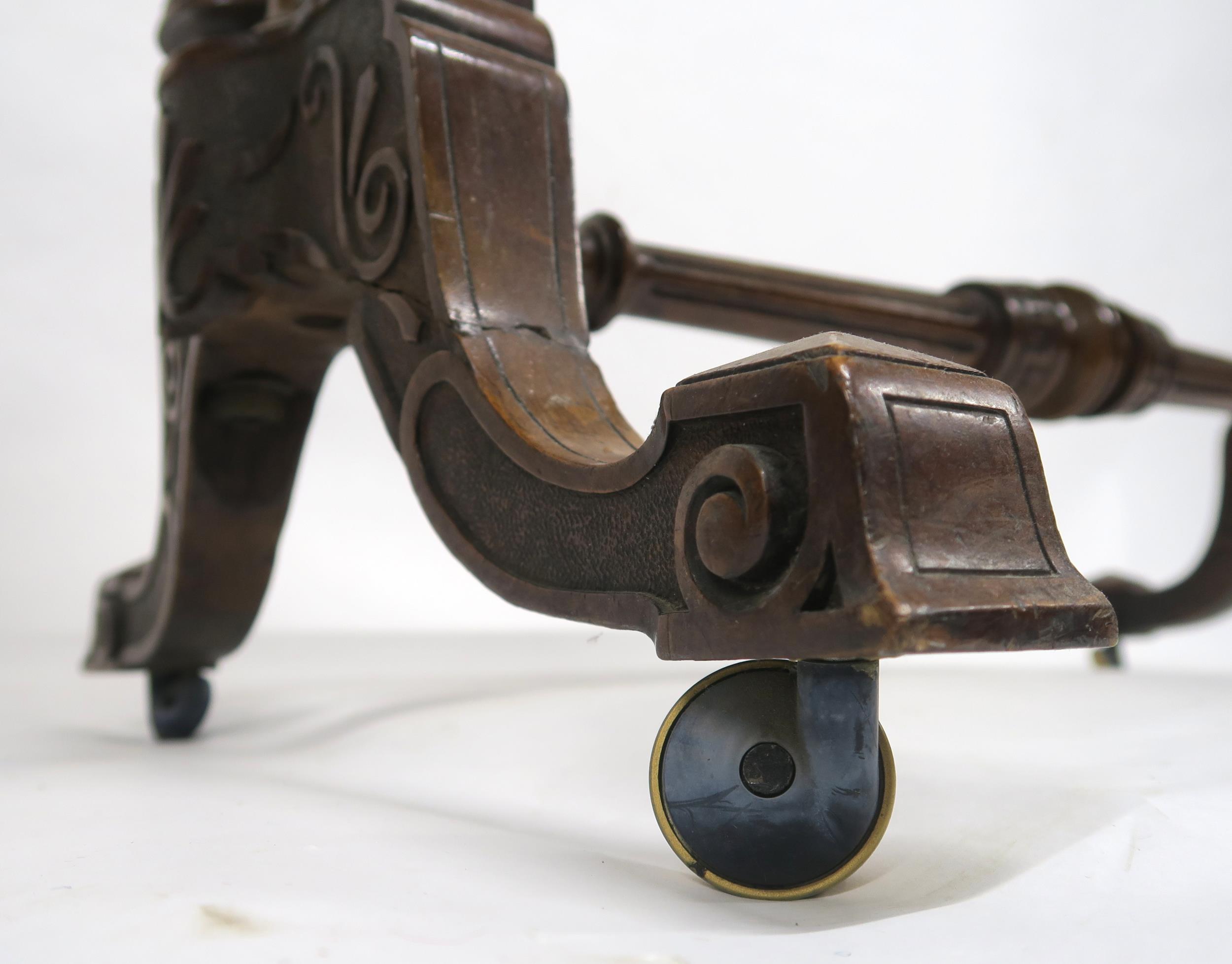 A VICTORIAN BURR WALNUT FOLD-OVER CARD TABLE with rectangular quarter-veneered top concealing shaped - Image 9 of 9